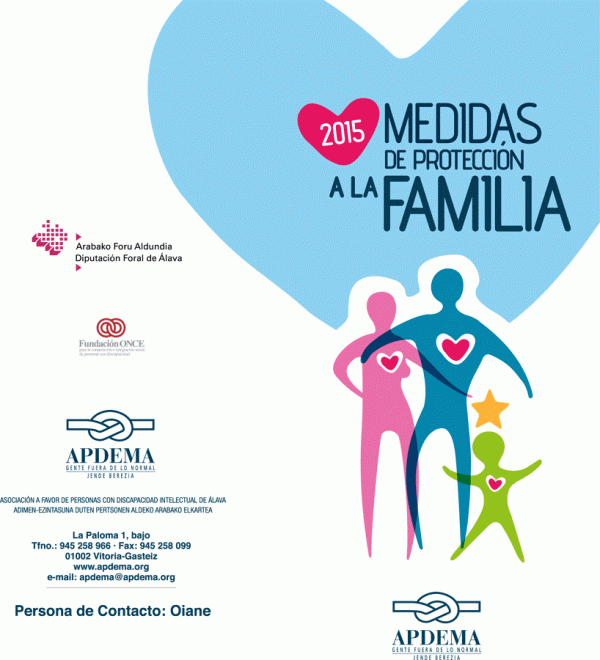 Apdema; MEDIDAS DE PROTECCIÓN A FAMILIAS PARA 2015