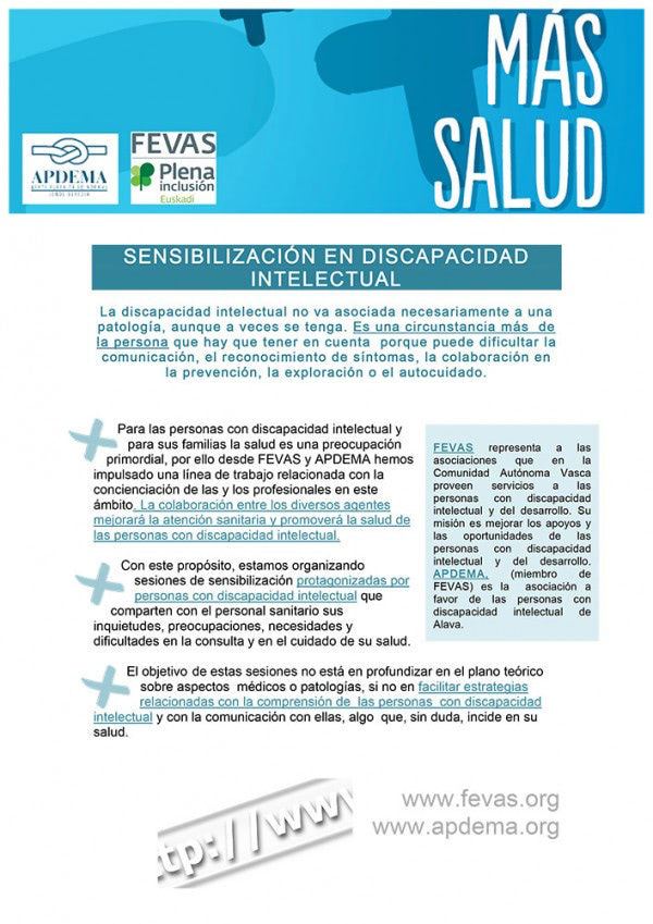 Apdema; Con el programa OSATZEN de sensibilización de los profesionales del sector sanitario