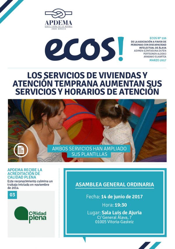 Apdema; Ecos nº 116-Marzo-2017