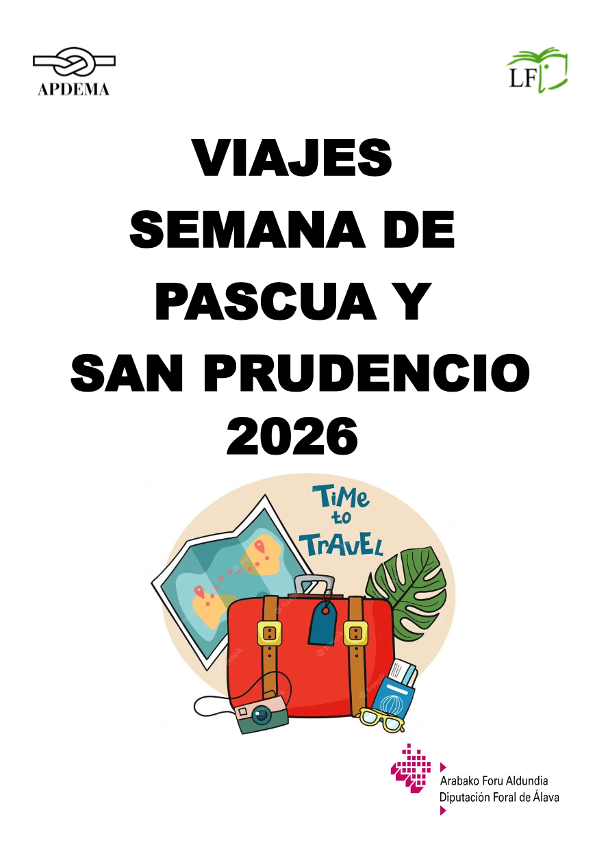 PROGRAMA DE VIAJES DE PASCUA Y SAN PRUDENCIO 2026 DE APDEMA | Apdema
